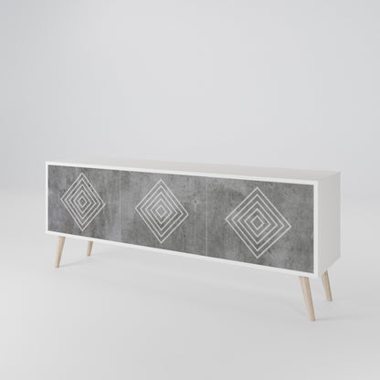 POLYGONAL ARTISTRY 3-Door TV Cabinet