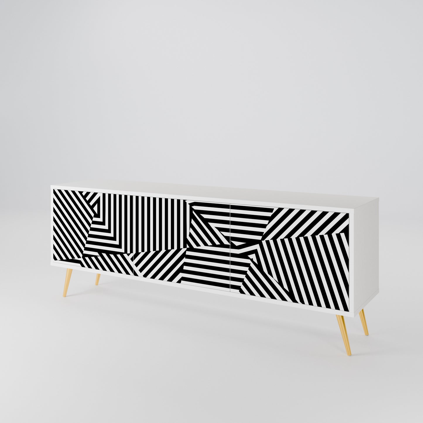 ILLUSIONARY LATTICE 3-Door TV Cabinet