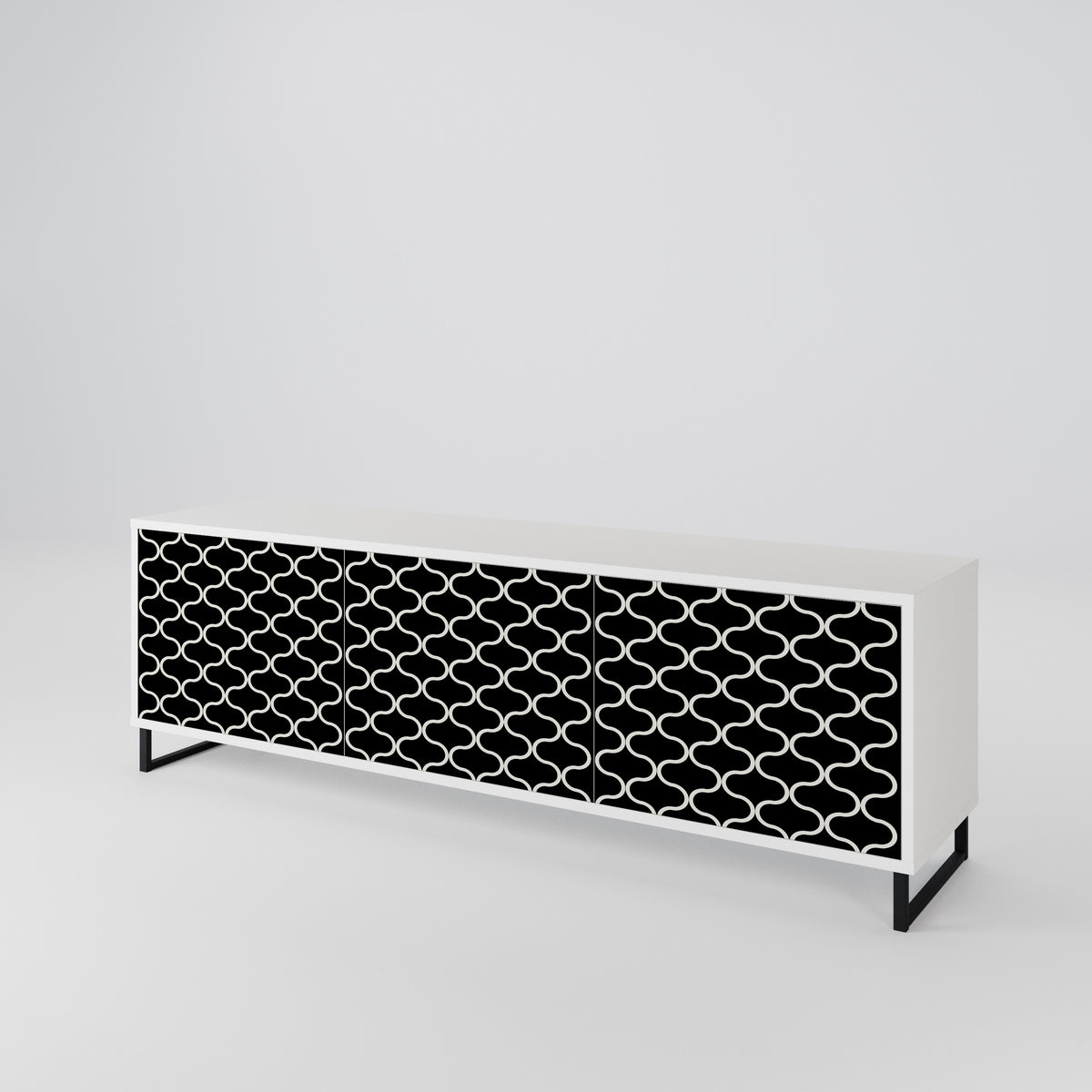 TESSELATED BLACKNESS 3-Door TV Cabinet