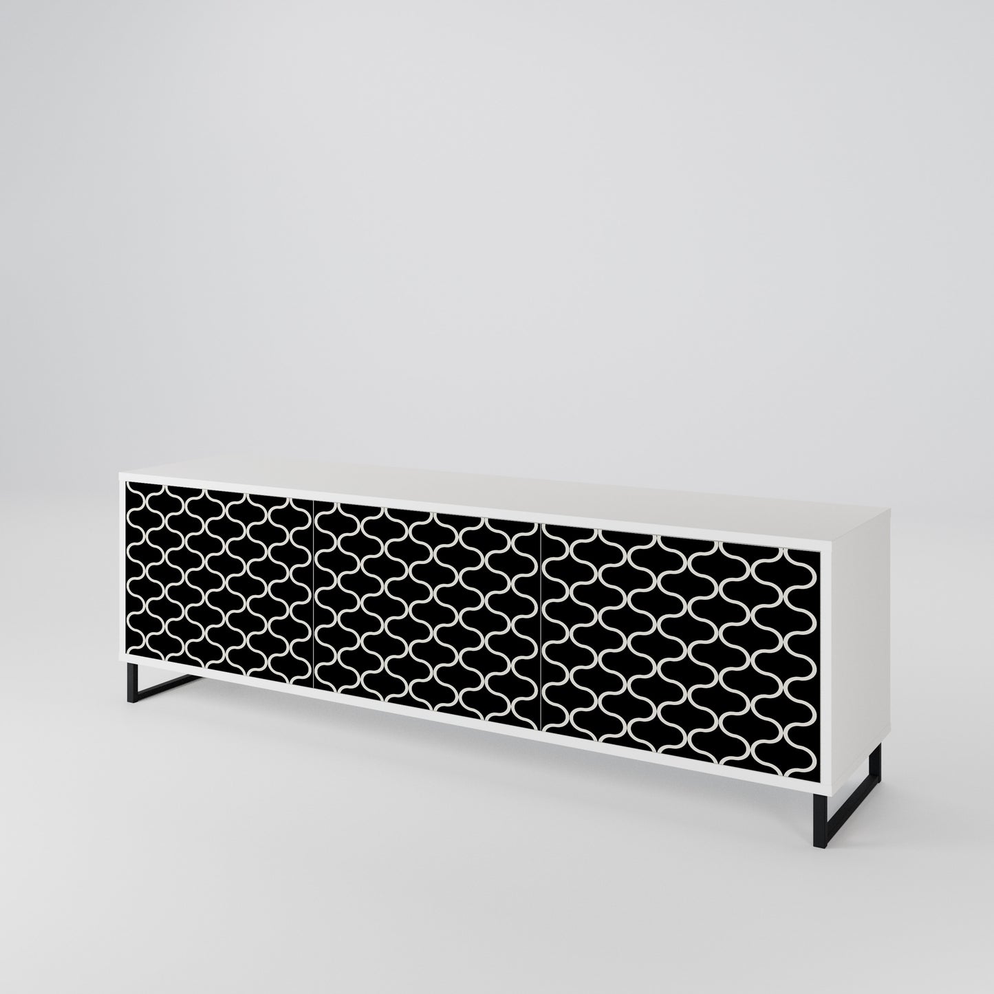 TESSELATED BLACKNESS 3-Door TV Cabinet