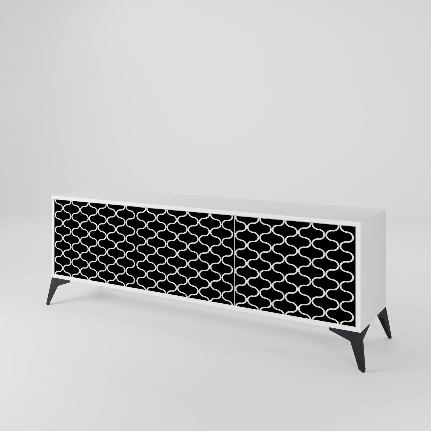 TESSELATED BLACKNESS 3-Door TV Cabinet