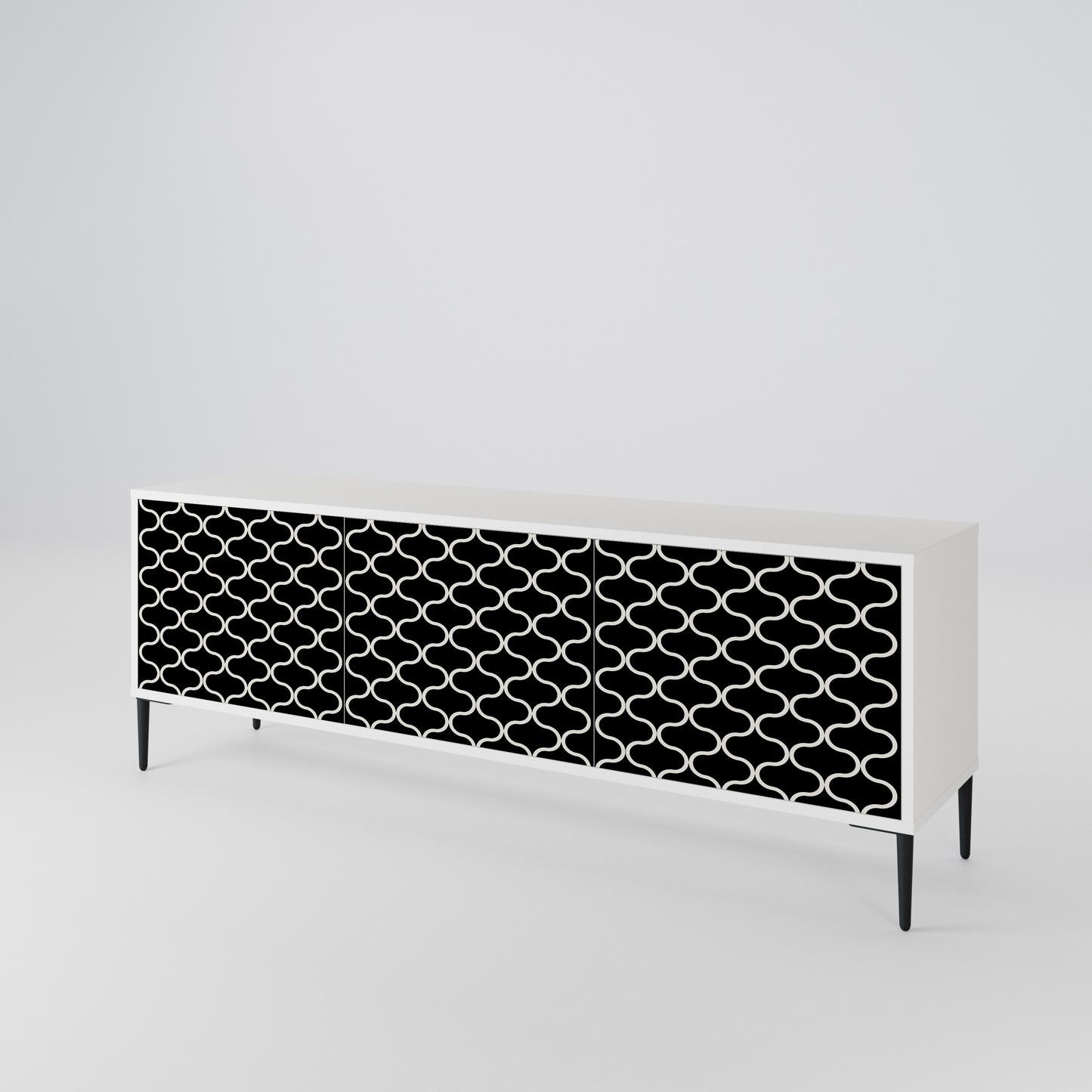 TESSELATED BLACKNESS 3-Door TV Cabinet
