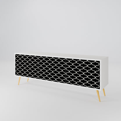 TESSELATED BLACKNESS 3-Door TV Cabinet