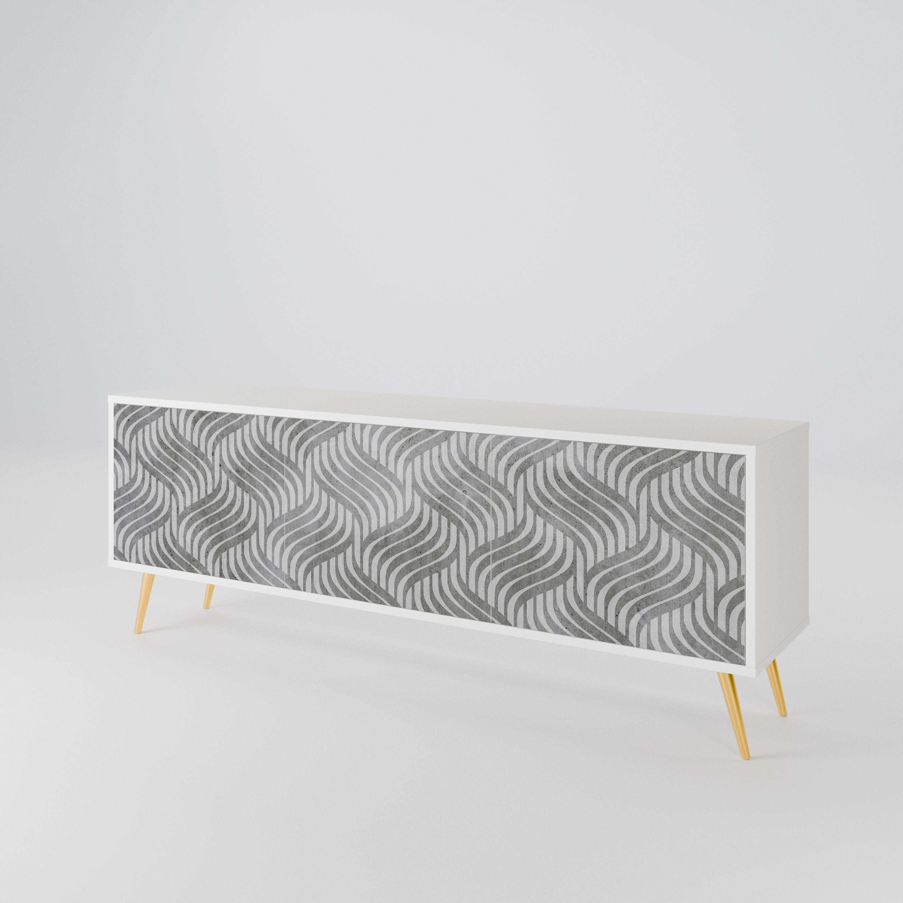 CONCRETE MOVEMENT 3-Door TV Cabinet