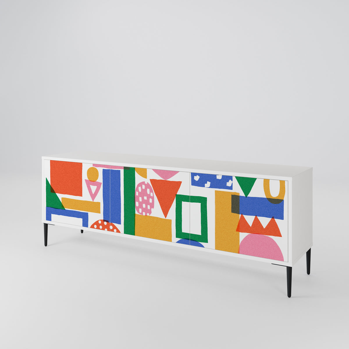 GEOMETRIC GLIMMER 3-Door TV Cabinet