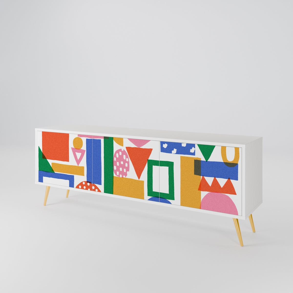 GEOMETRIC GLIMMER 3-Door TV Cabinet