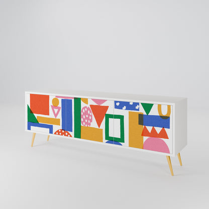 GEOMETRIC GLIMMER 3-Door TV Cabinet
