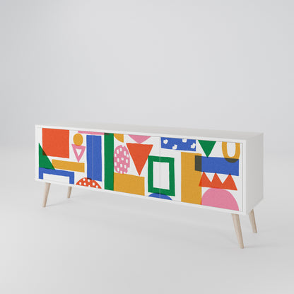 GEOMETRIC GLIMMER 3-Door TV Cabinet
