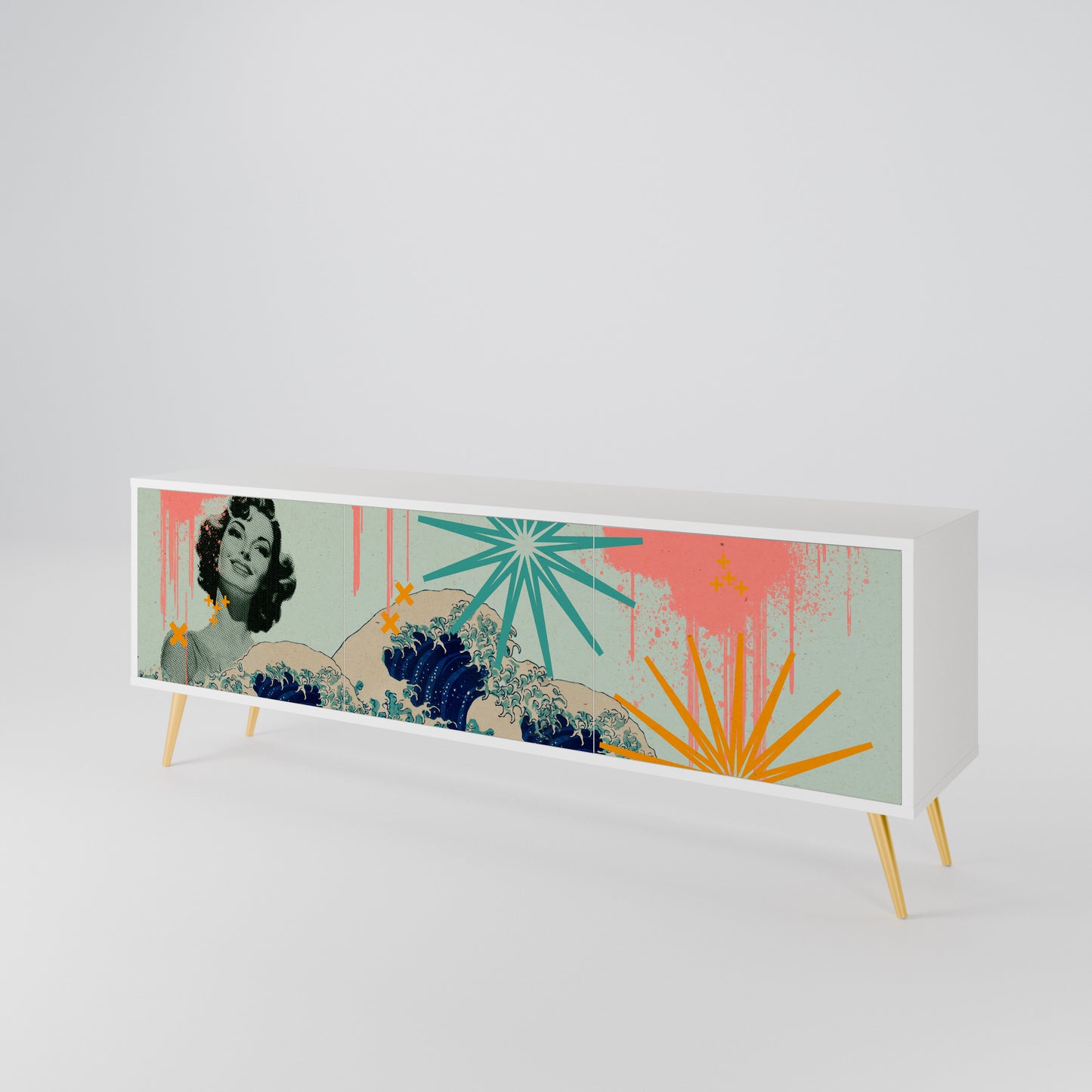 KANAGAWA BEAUTY 3-Door TV Cabinet