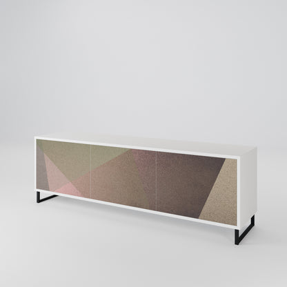 BEIGE GEOMETRY 3-Door TV Cabinet