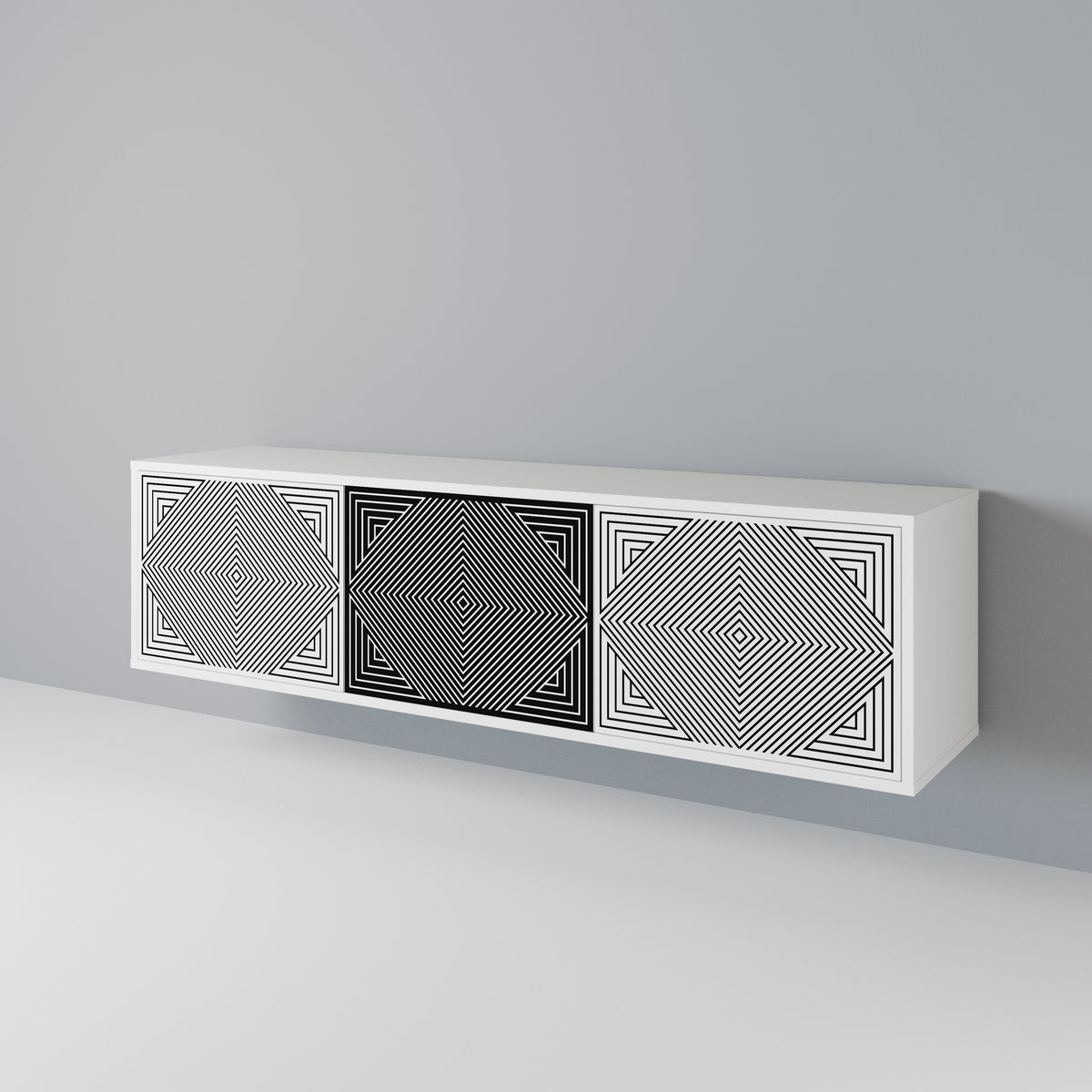 POLYGON ILLUSION 3-Door TV Cabinet