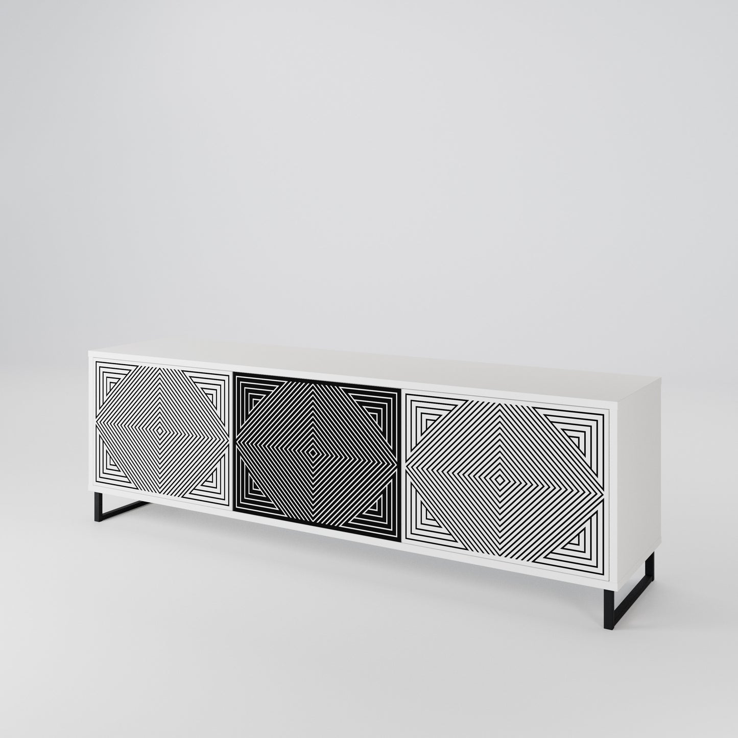 POLYGON ILLUSION 3-Door TV Cabinet