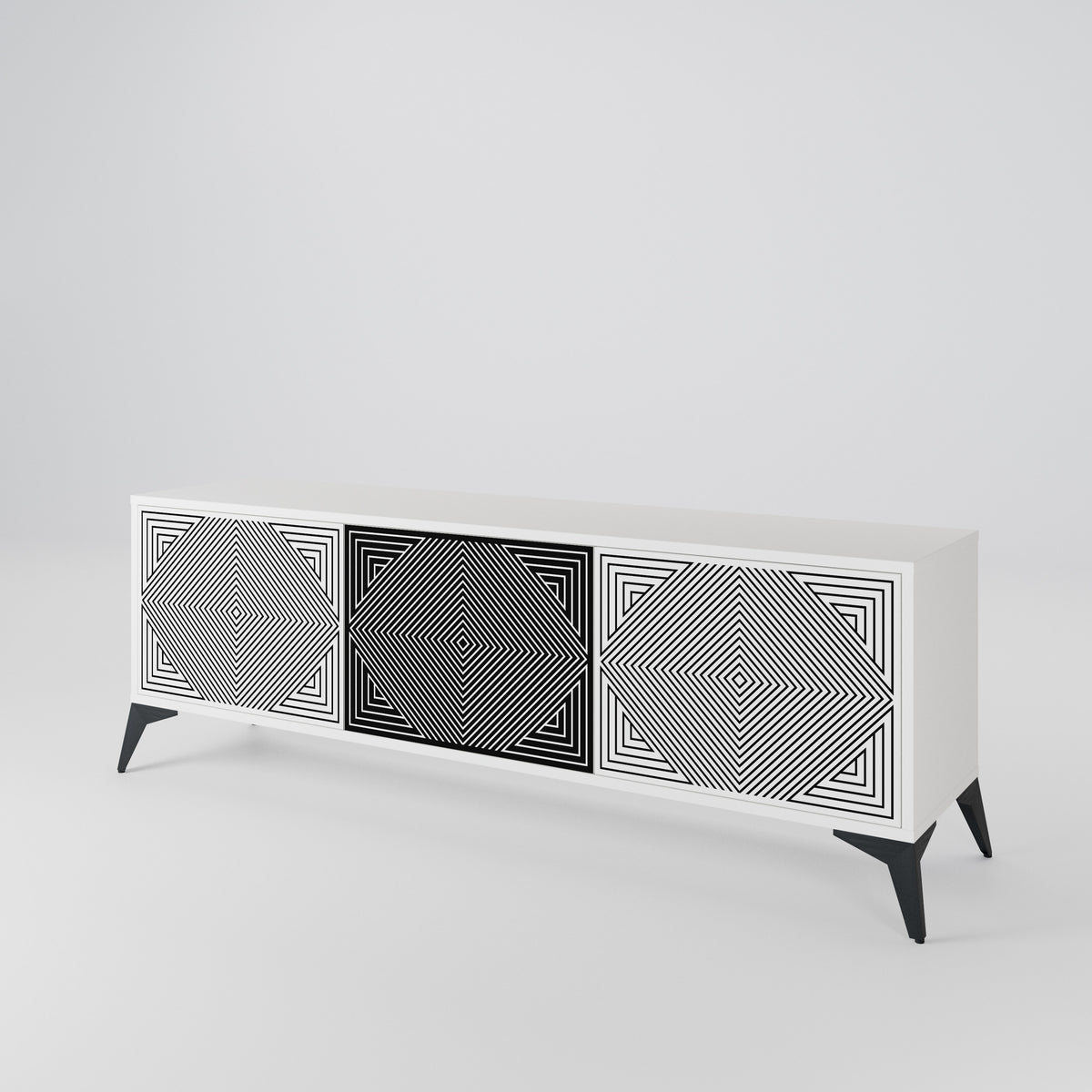 POLYGON ILLUSION 3-Door TV Cabinet