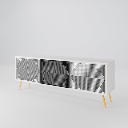 POLYGON ILLUSION 3-Door TV Cabinet