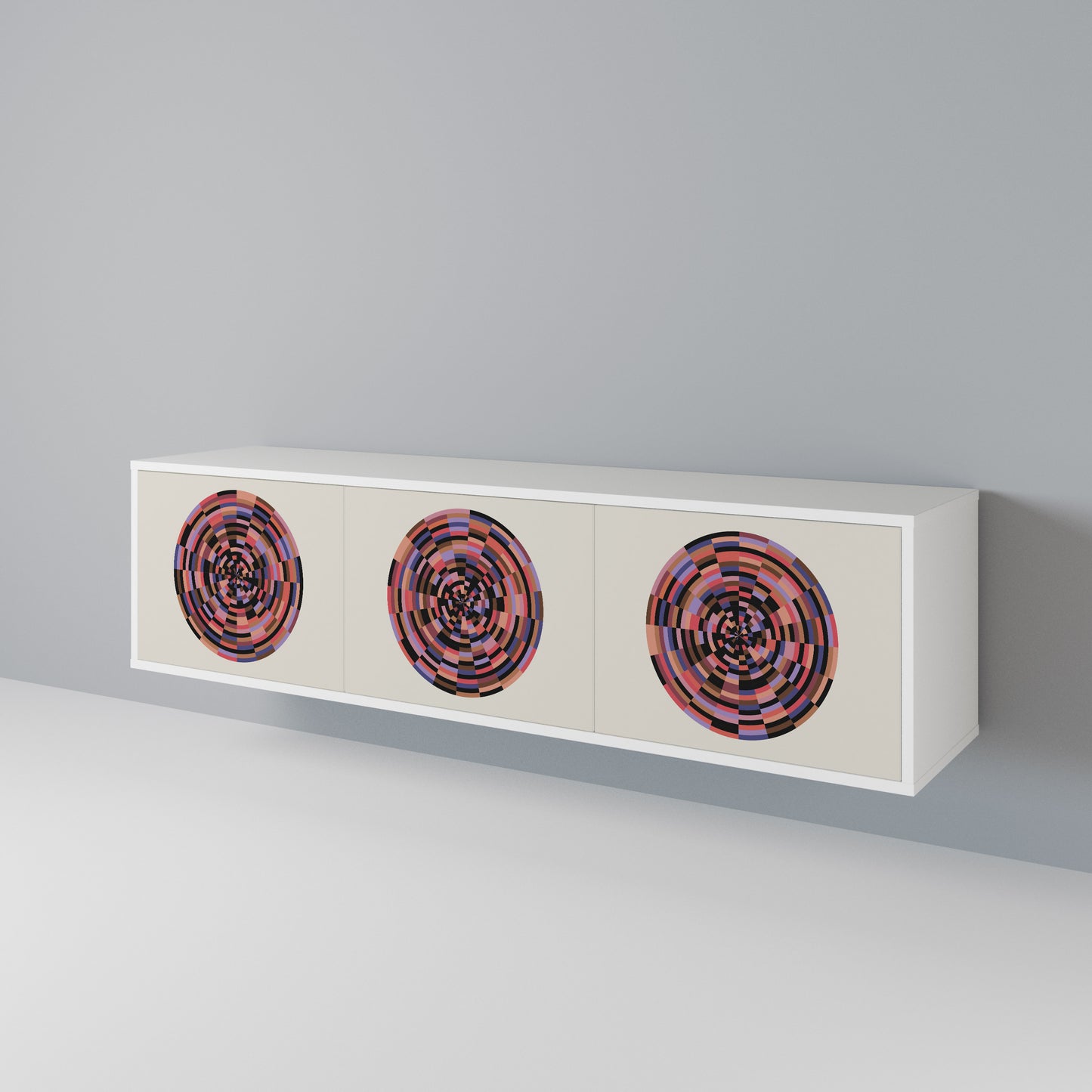 BROWN CIRCLES 3-Door TV Cabinet