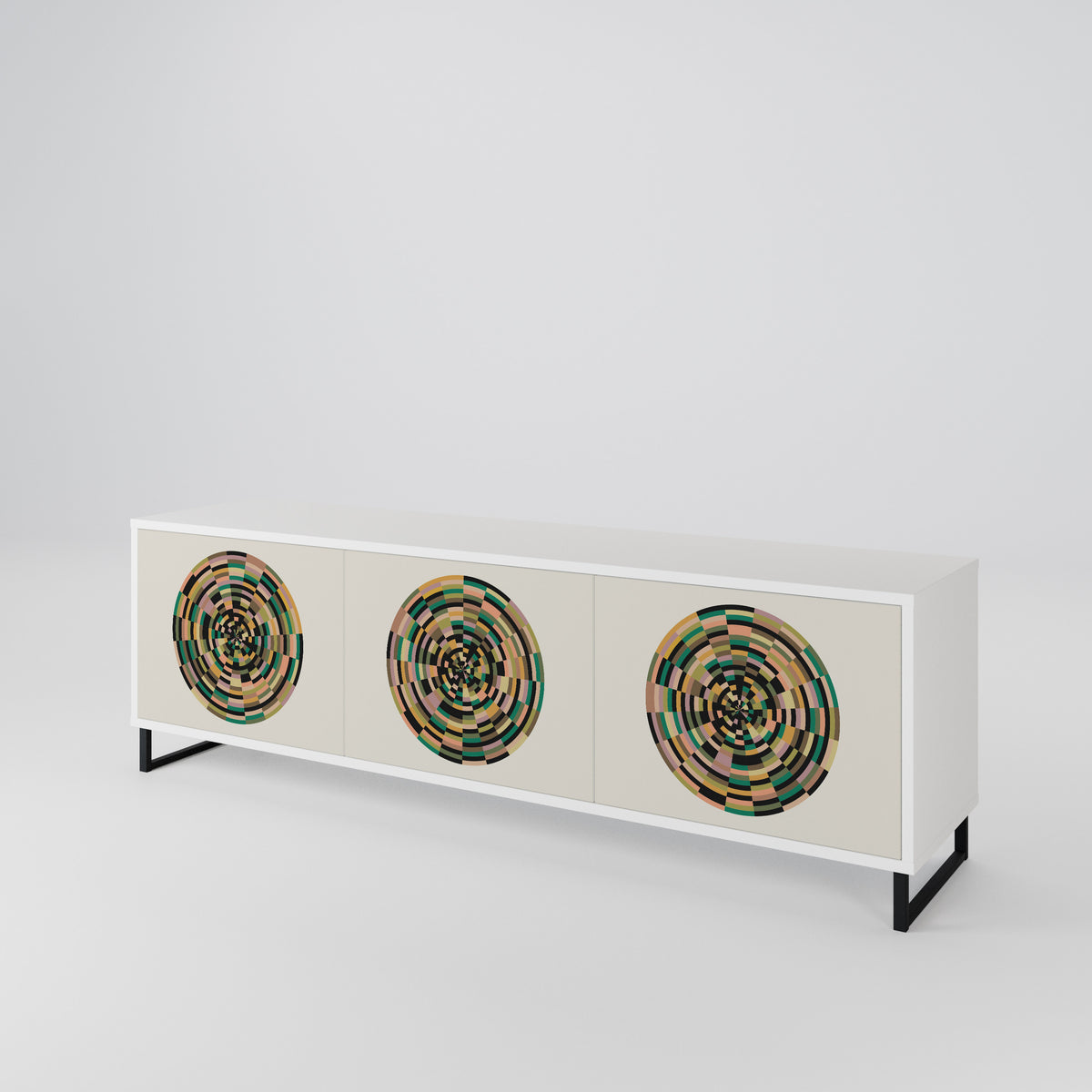 GREEN CIRCLES 3-Door TV Cabinet
