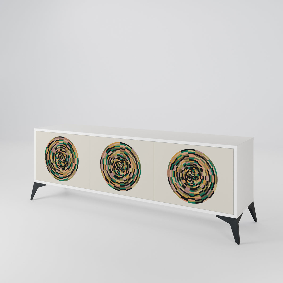 GREEN CIRCLES 3-Door TV Cabinet