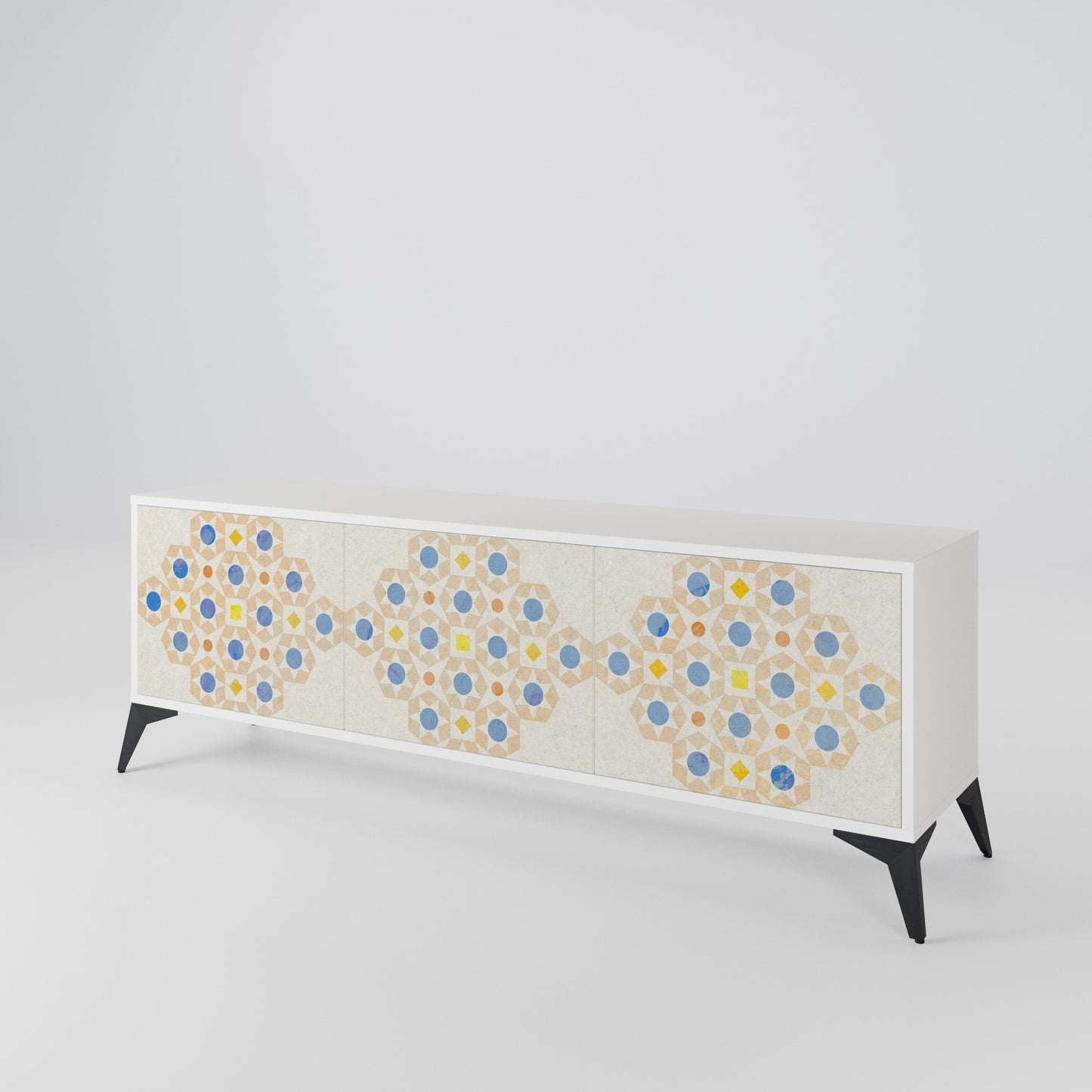 PATTERNED PRISM 3-Door TV Cabinet