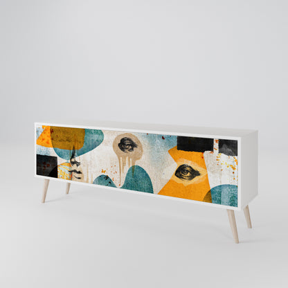 ABSTRACT FACES 3-Door TV Cabinet