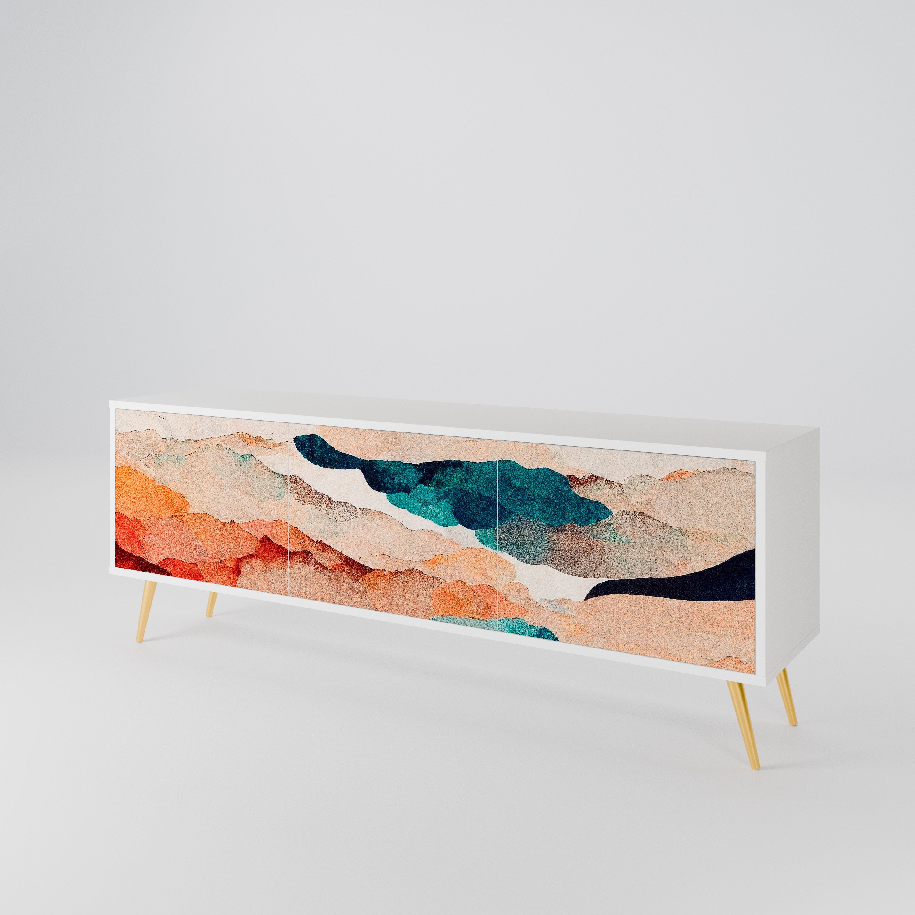 ABSTRACT LANDSCAPE 3-Door TV Cabinet