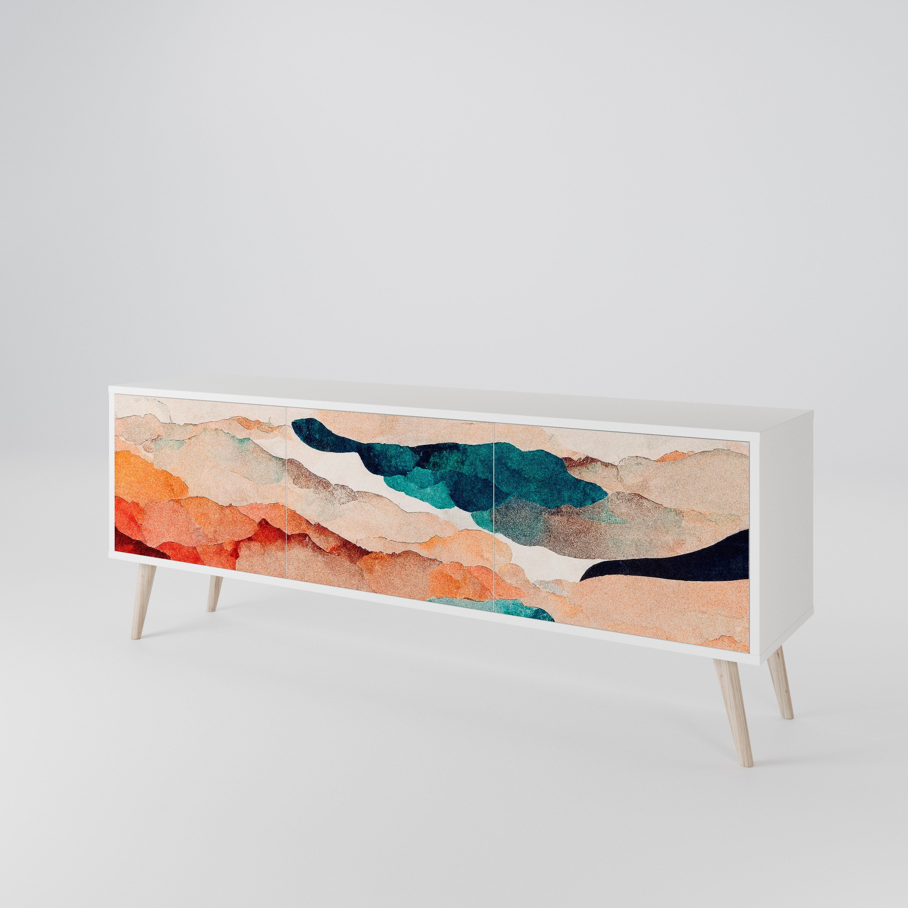 ABSTRACT LANDSCAPE 3-Door TV Cabinet