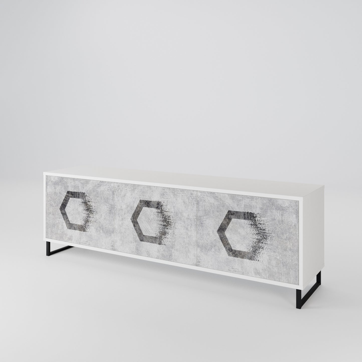 HEXAGONAL FIGURES 3-Door TV Cabinet