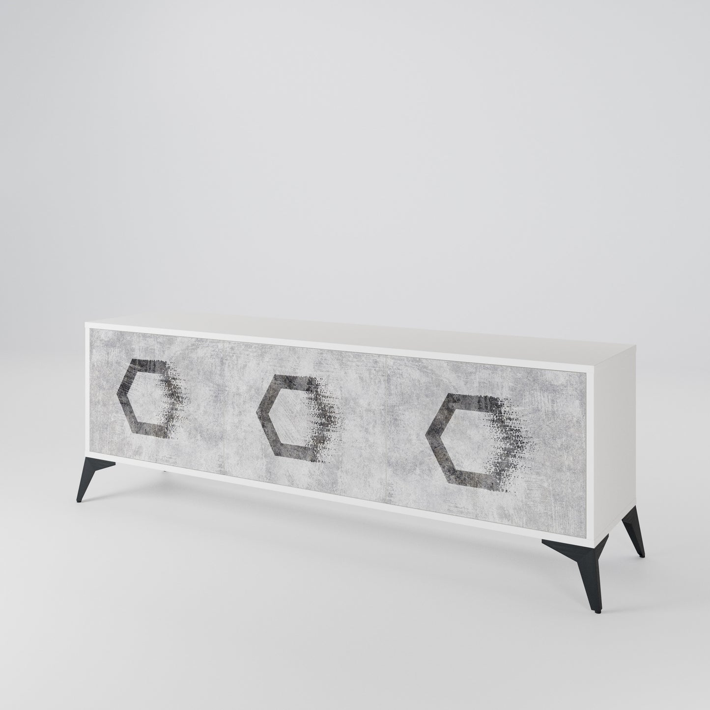 HEXAGONAL FIGURES 3-Door TV Cabinet