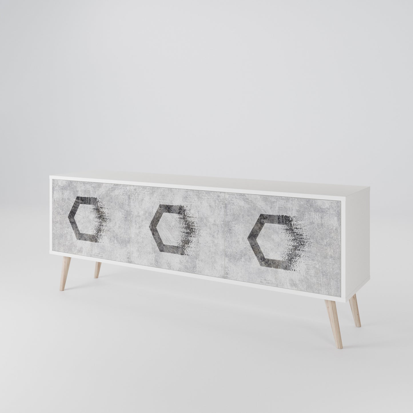 HEXAGONAL FIGURES 3-Door TV Cabinet