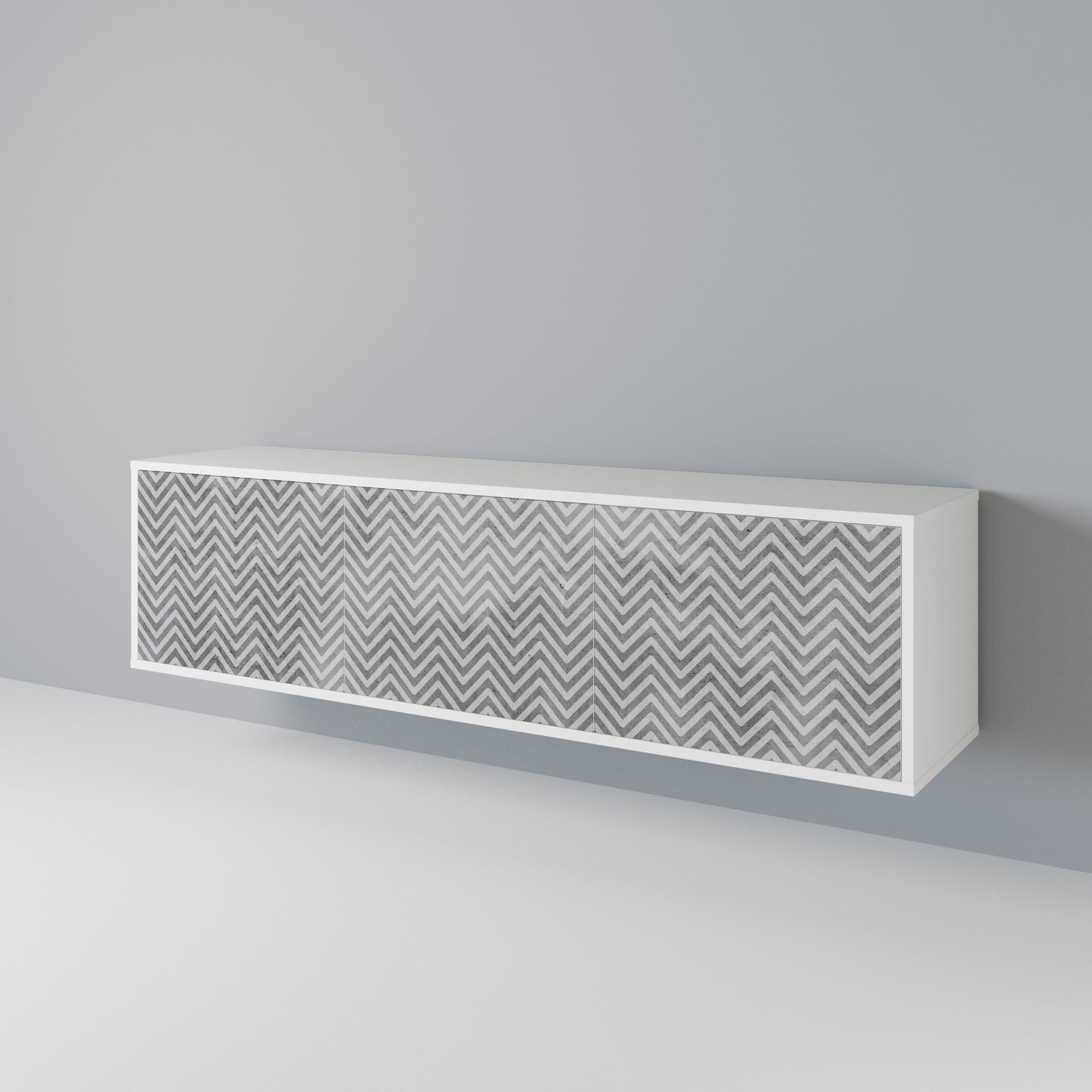 CONCRETE ZIG ZAG 3-Door TV Cabinet