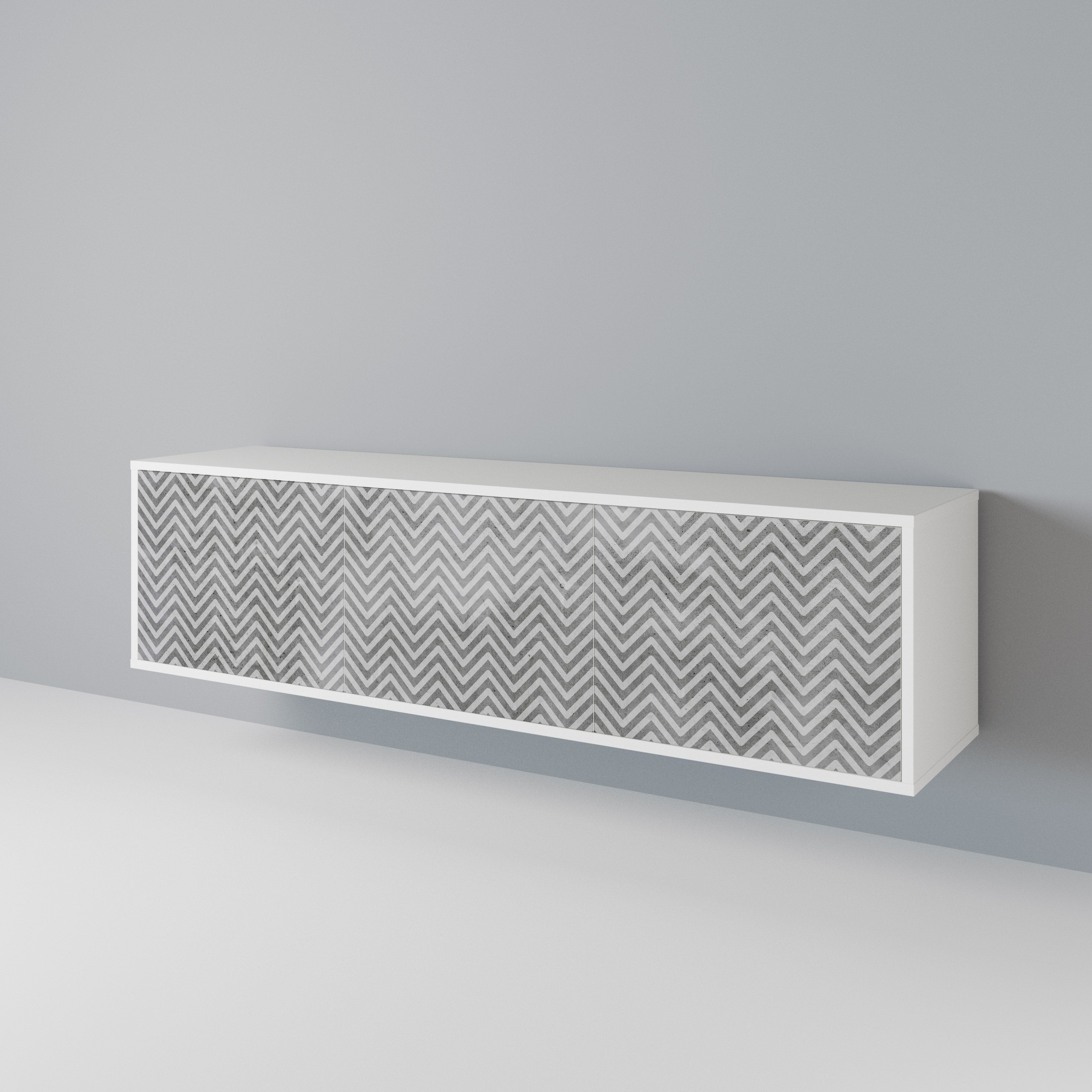 CONCRETE ZIG ZAG 3-Door TV Cabinet