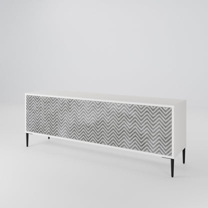 CONCRETE ZIG ZAG 3-Door TV Cabinet