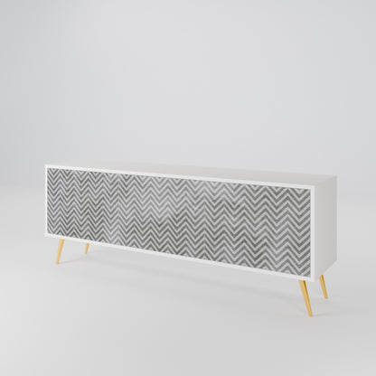 CONCRETE ZIG ZAG 3-Door TV Cabinet