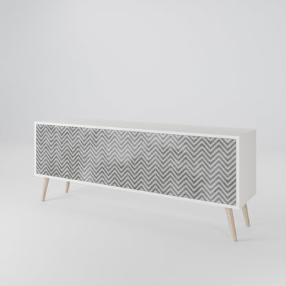 CONCRETE ZIG ZAG 3-Door TV Cabinet
