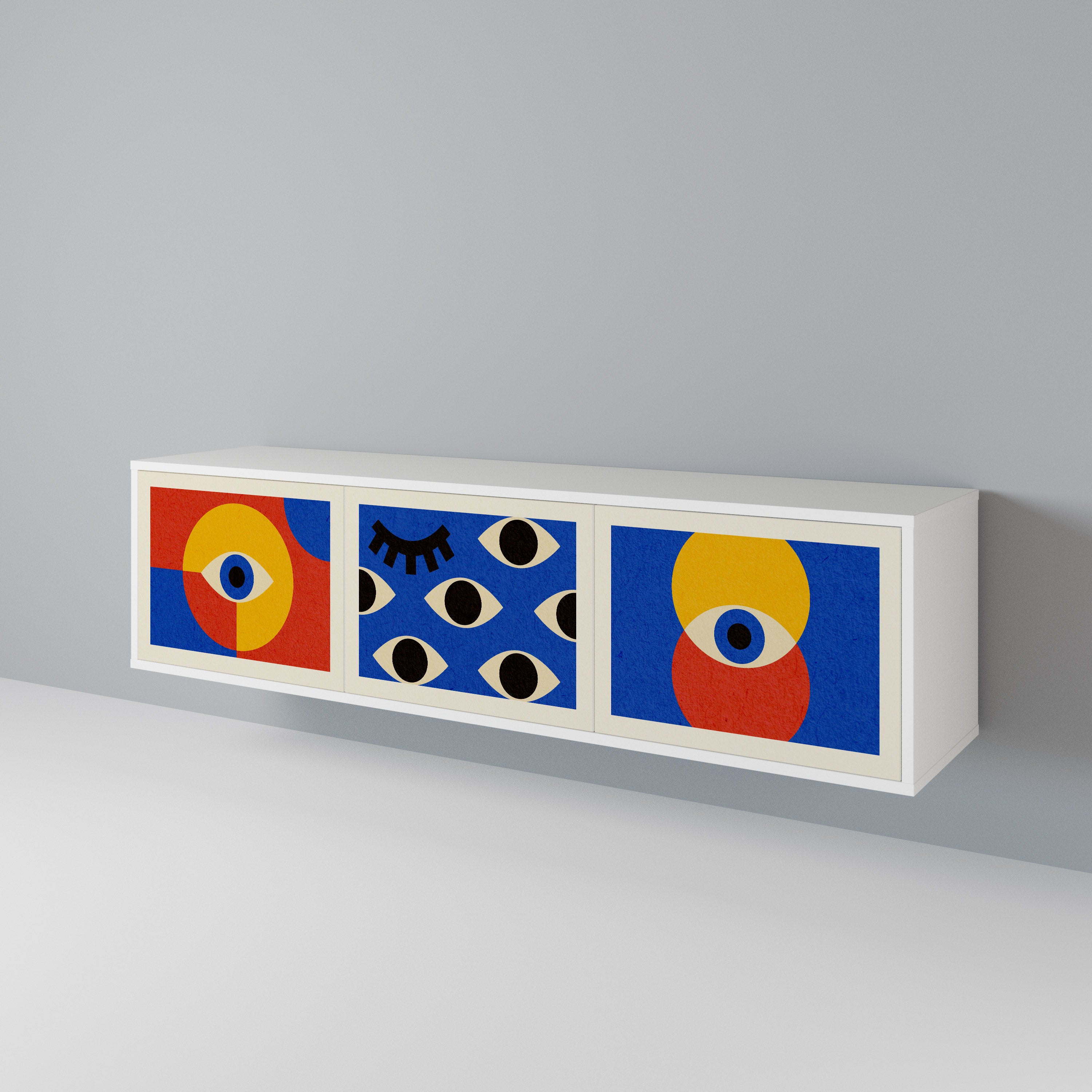 GEOMETRIC EYES 3-Door TV Cabinet