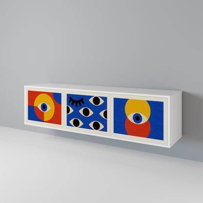 GEOMETRIC EYES 3-Door TV Cabinet