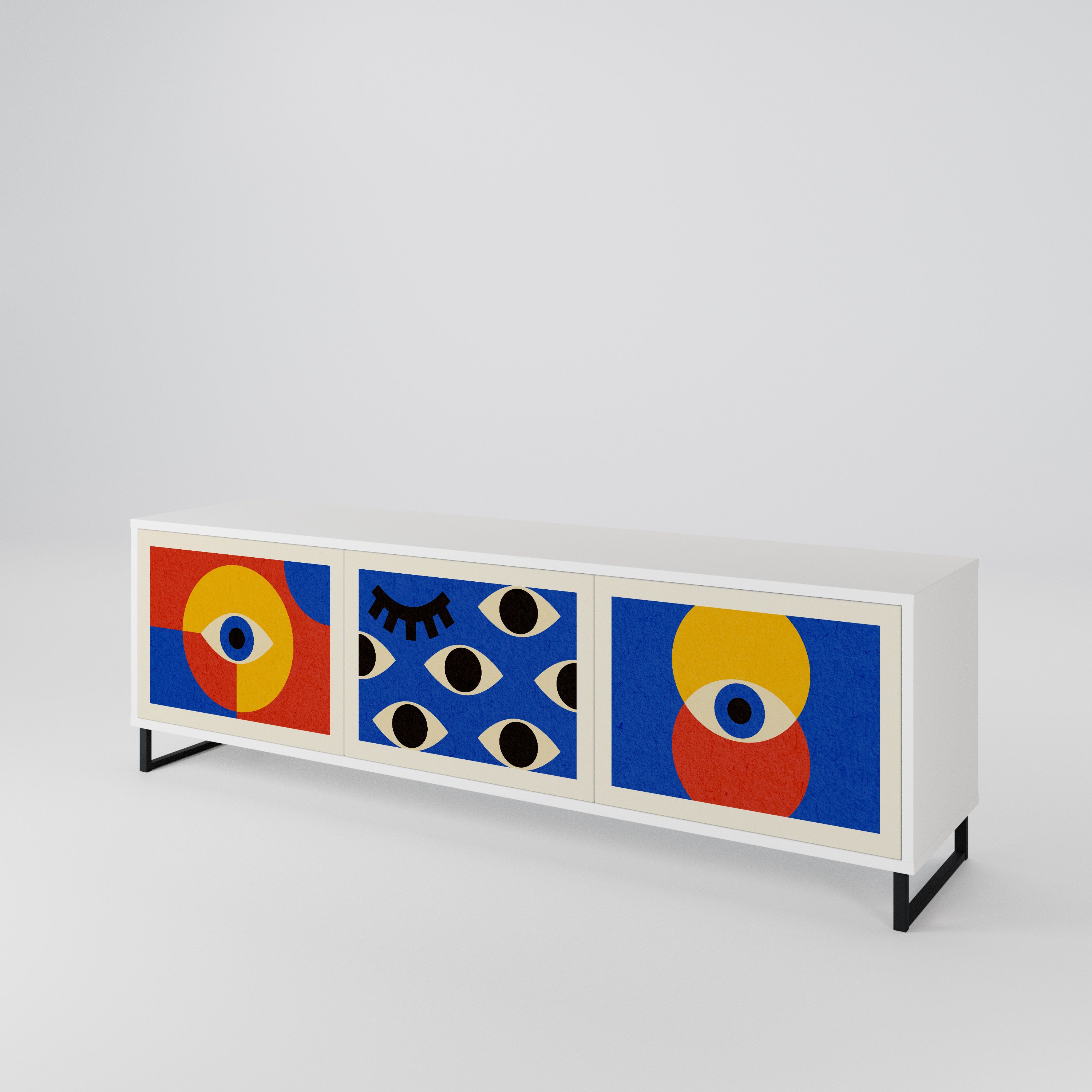 GEOMETRIC EYES 3-Door TV Cabinet