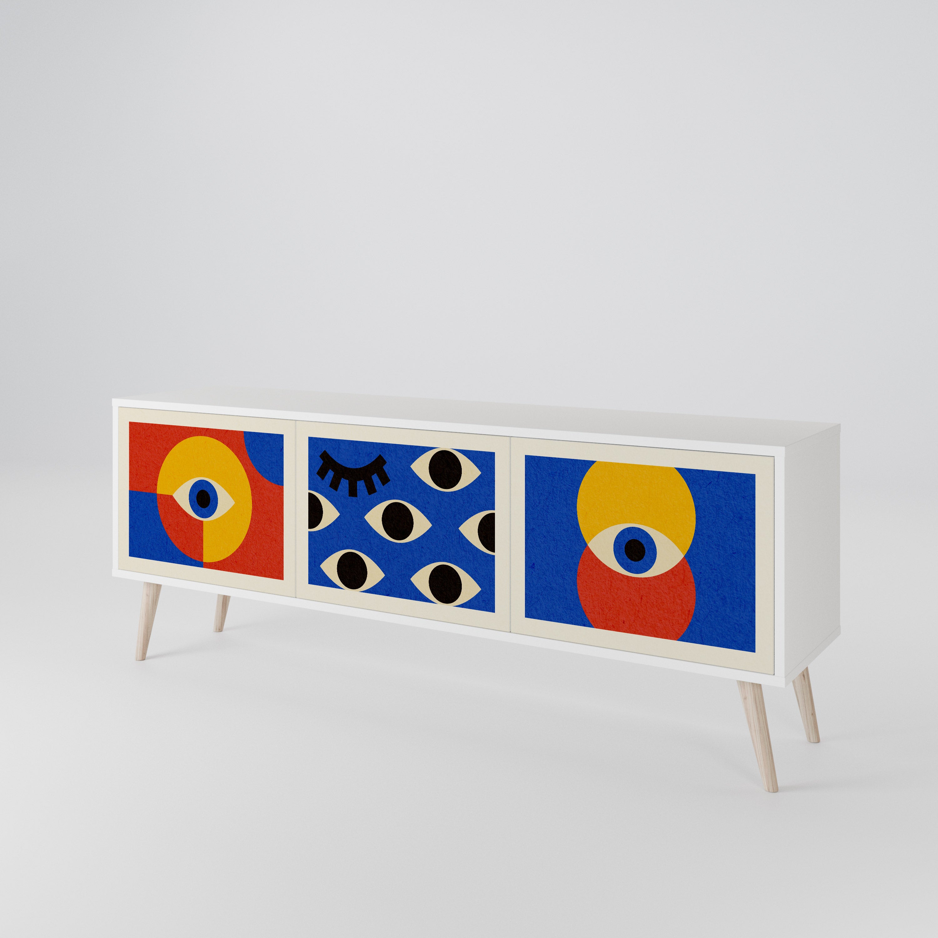 GEOMETRIC EYES 3-Door TV Cabinet