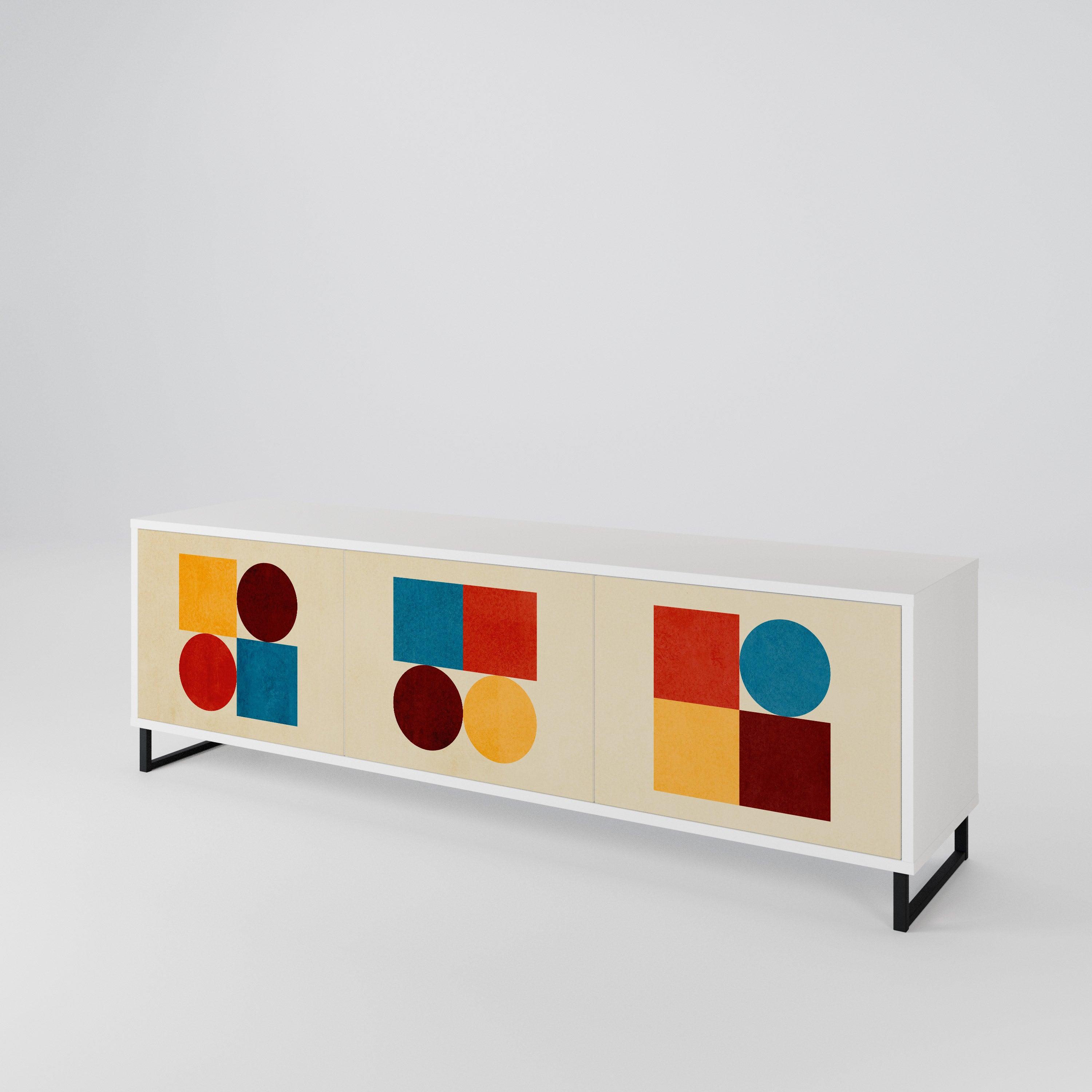 GEOMETRIC PUZZLE 3-Door TV Cabinet