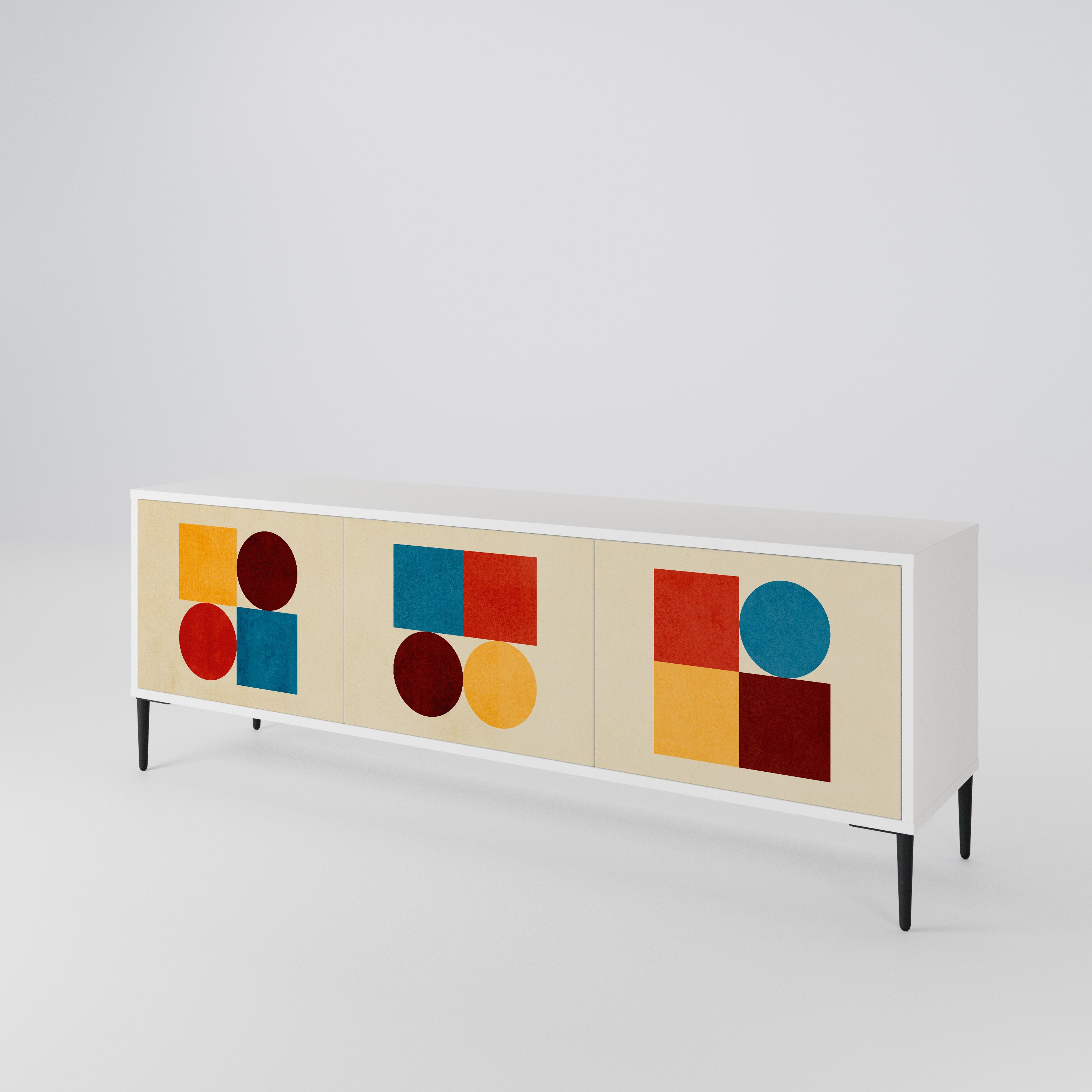 GEOMETRIC PUZZLE 3-Door TV Cabinet