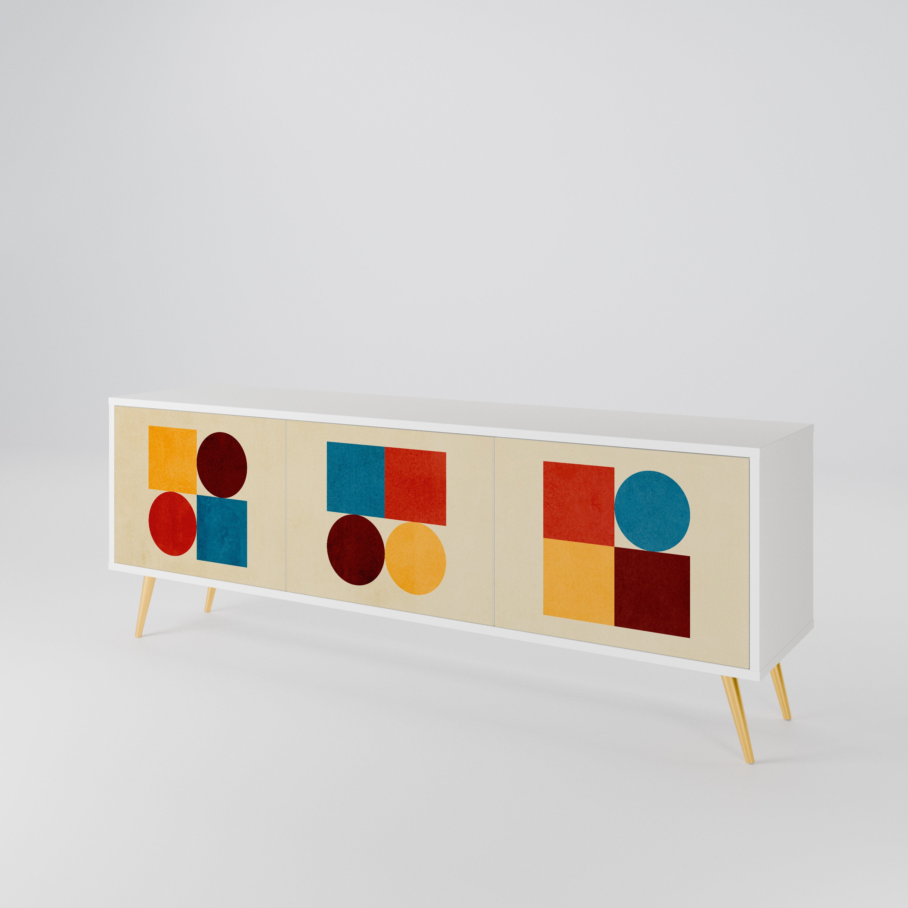 GEOMETRIC PUZZLE 3-Door TV Cabinet