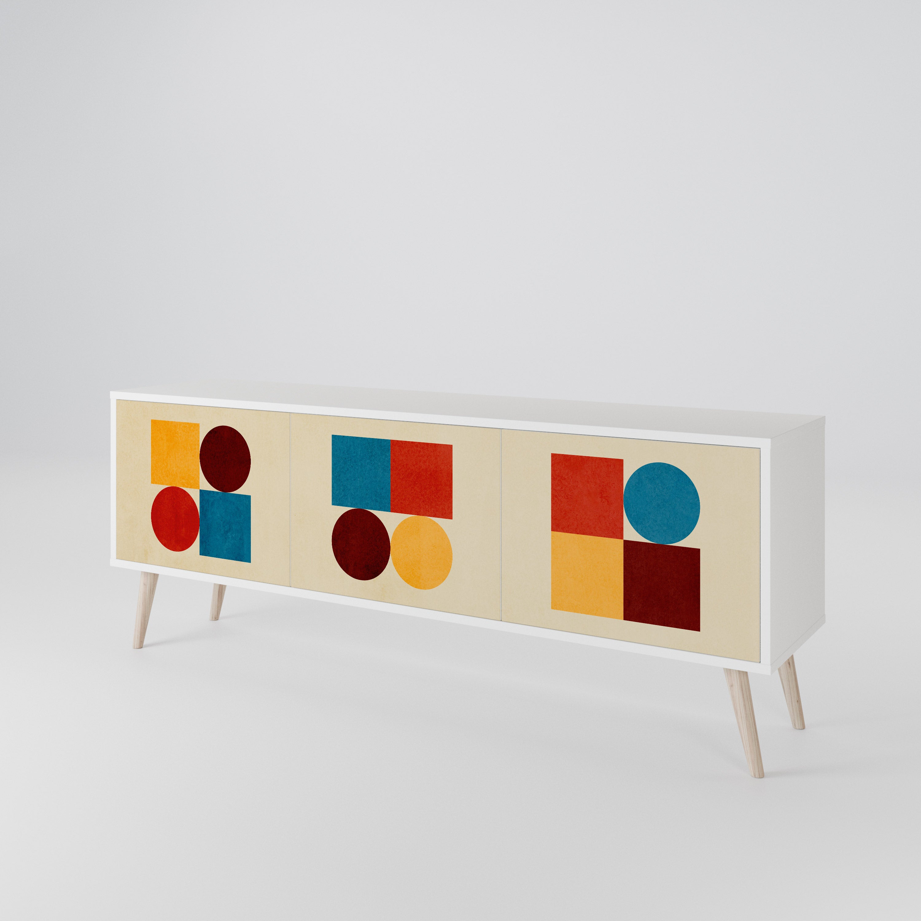 GEOMETRIC PUZZLE 3-Door TV Cabinet