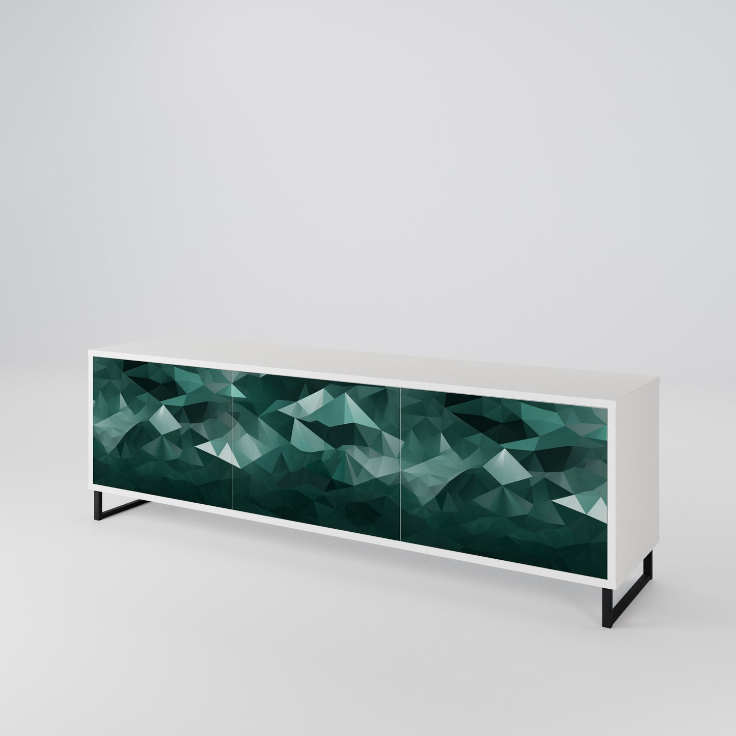 POLYGONAL FLOATING 3-Door TV Cabinet