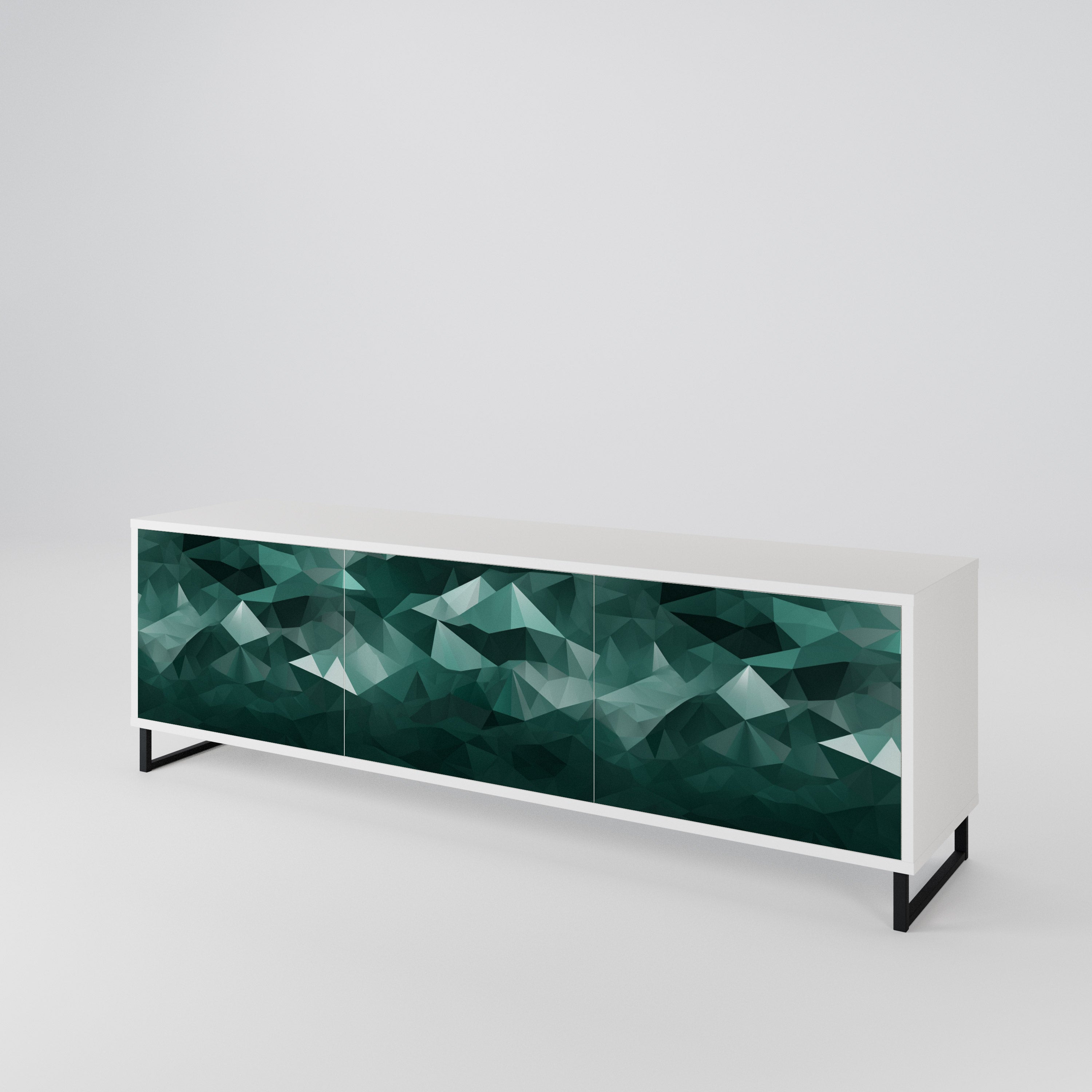 POLYGONAL FLOATING 3-Door TV Cabinet