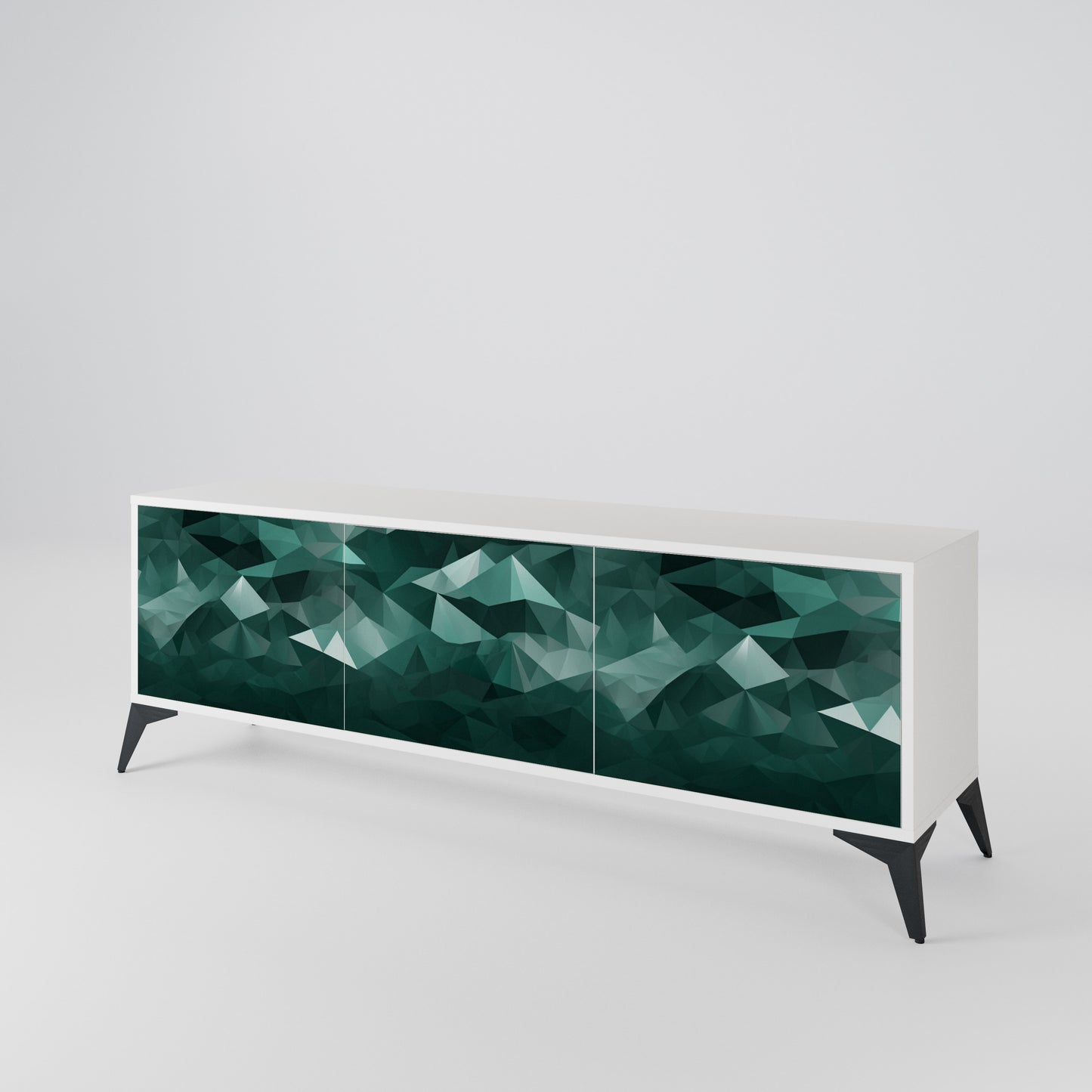 POLYGONAL FLOATING 3-Door TV Cabinet