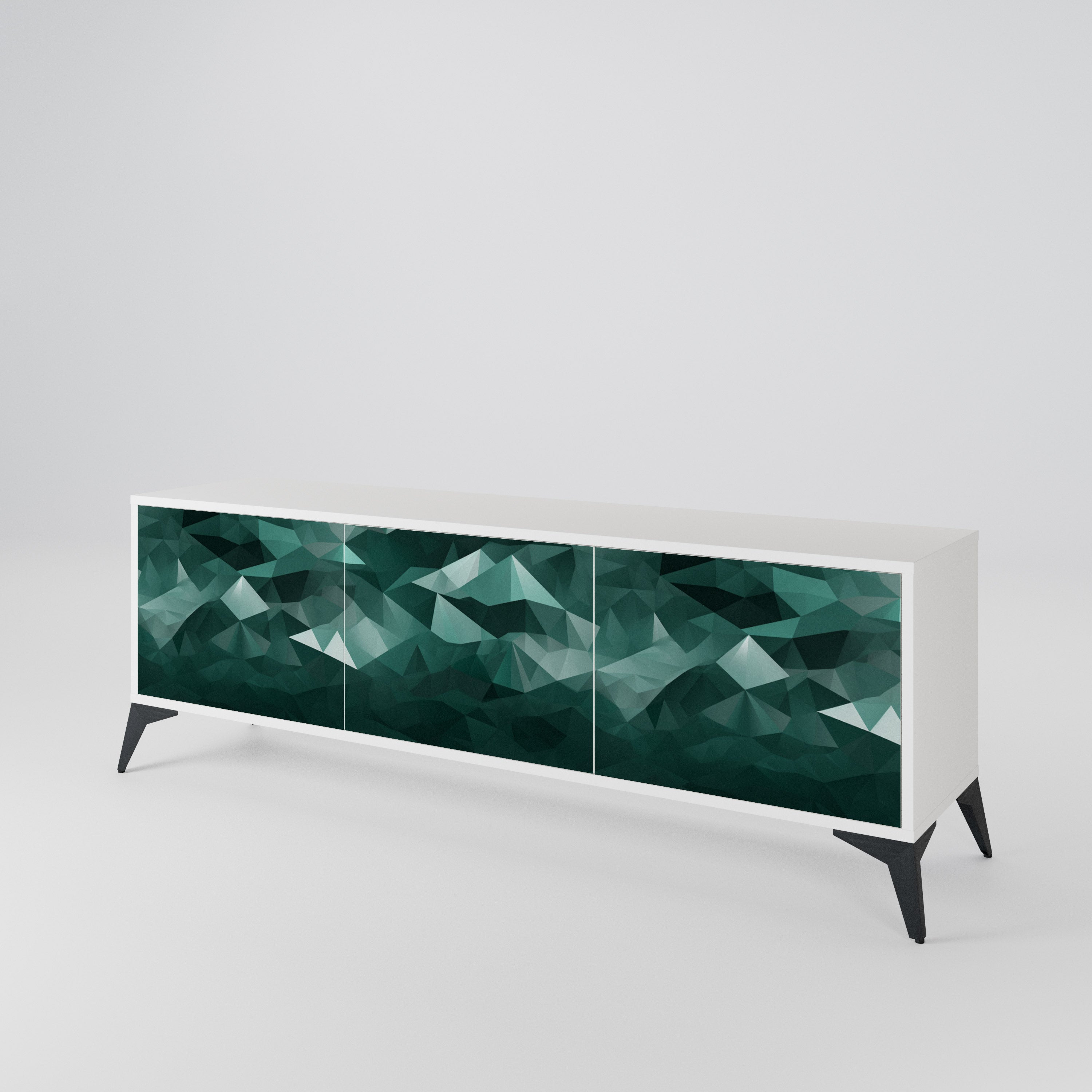 POLYGONAL FLOATING 3-Door TV Cabinet