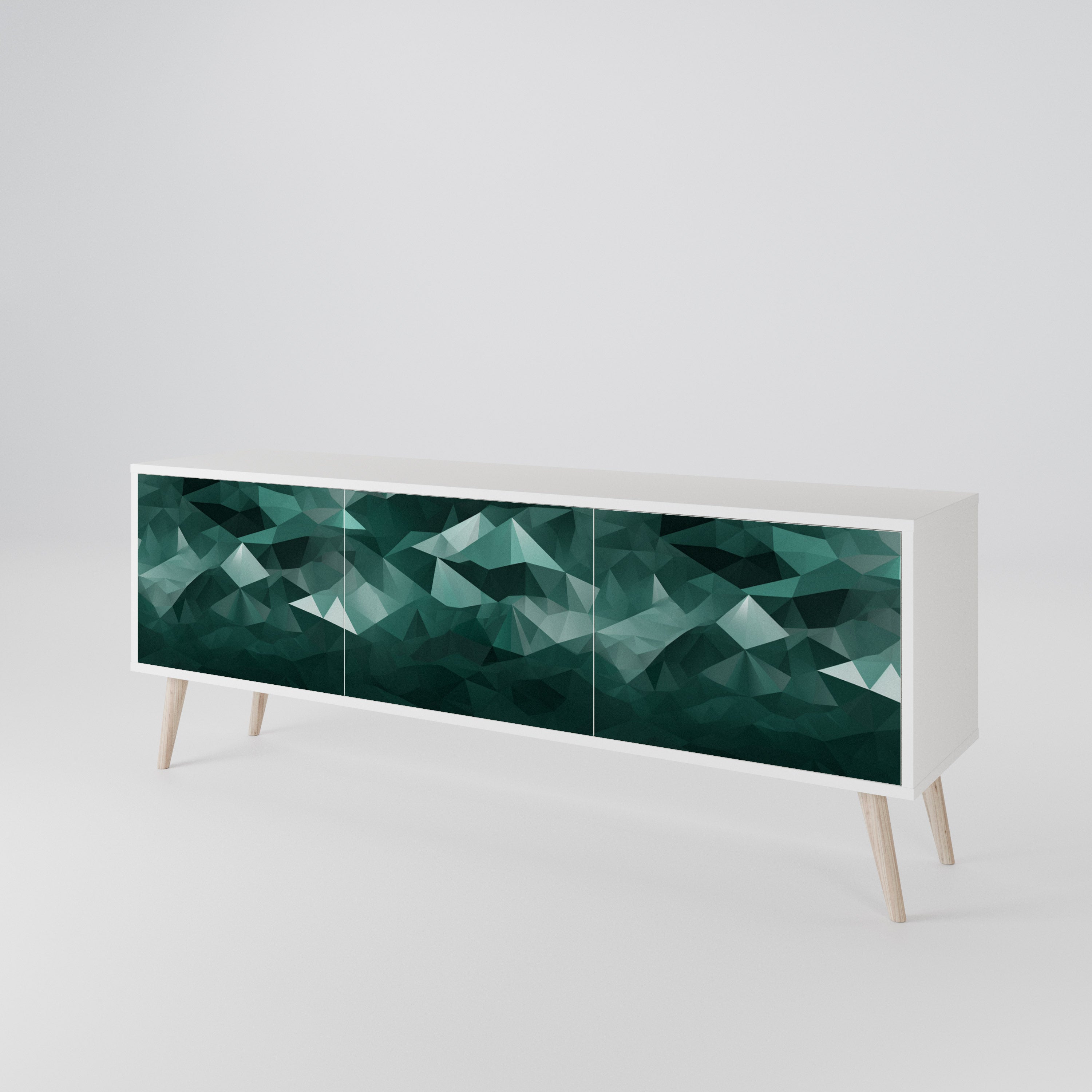 POLYGONAL FLOATING 3-Door TV Cabinet