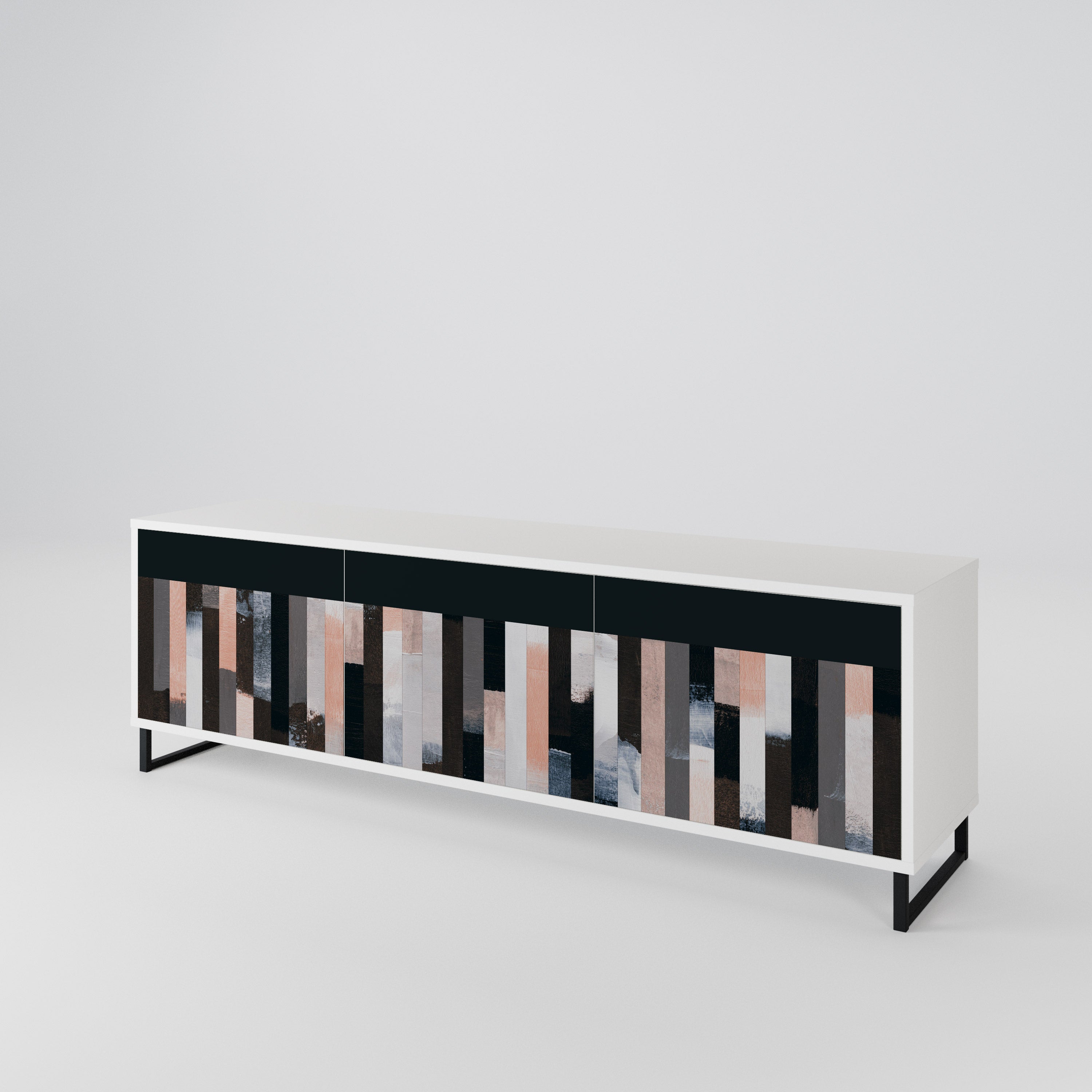 COLLAGE OF RECTANGLES 3-Door TV Cabinet
