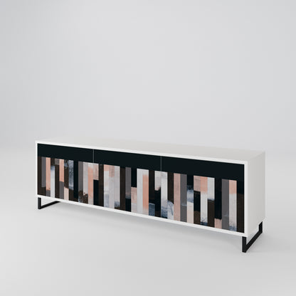 COLLAGE OF RECTANGLES 3-Door TV Cabinet