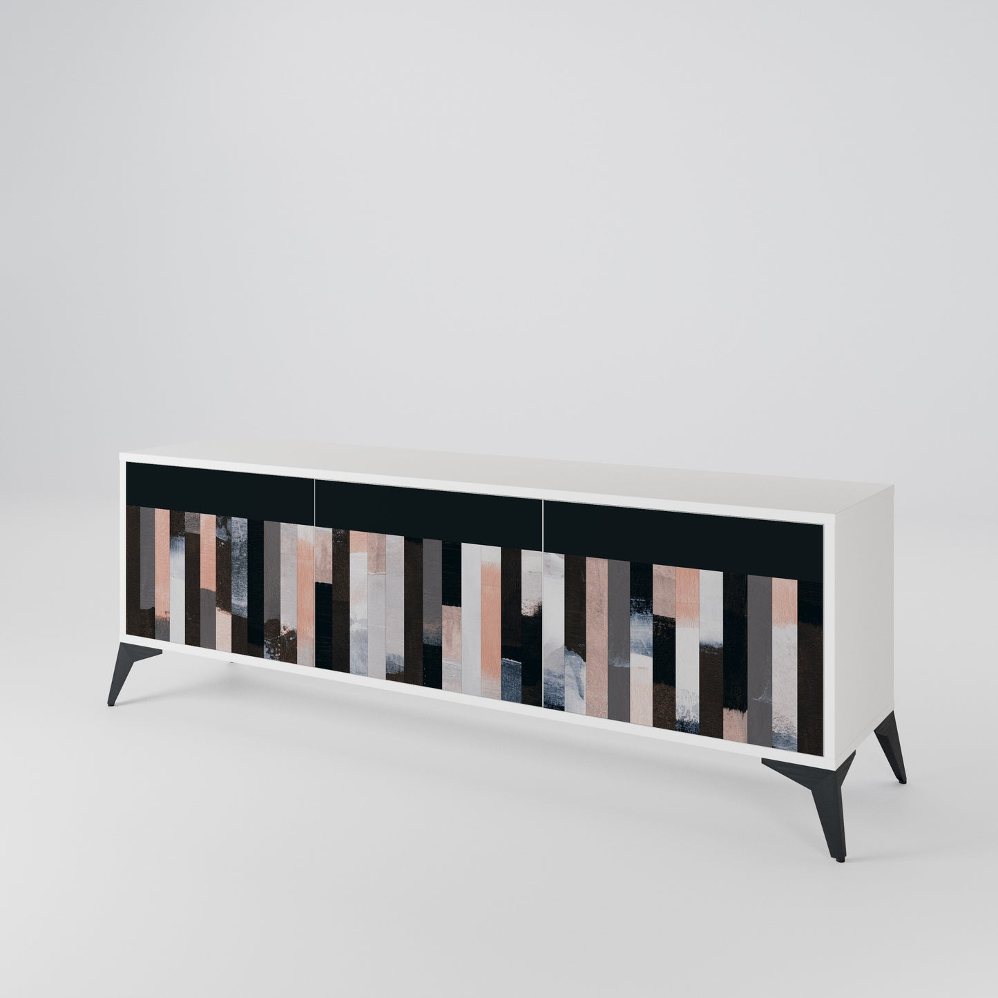 COLLAGE OF RECTANGLES 3-Door TV Cabinet