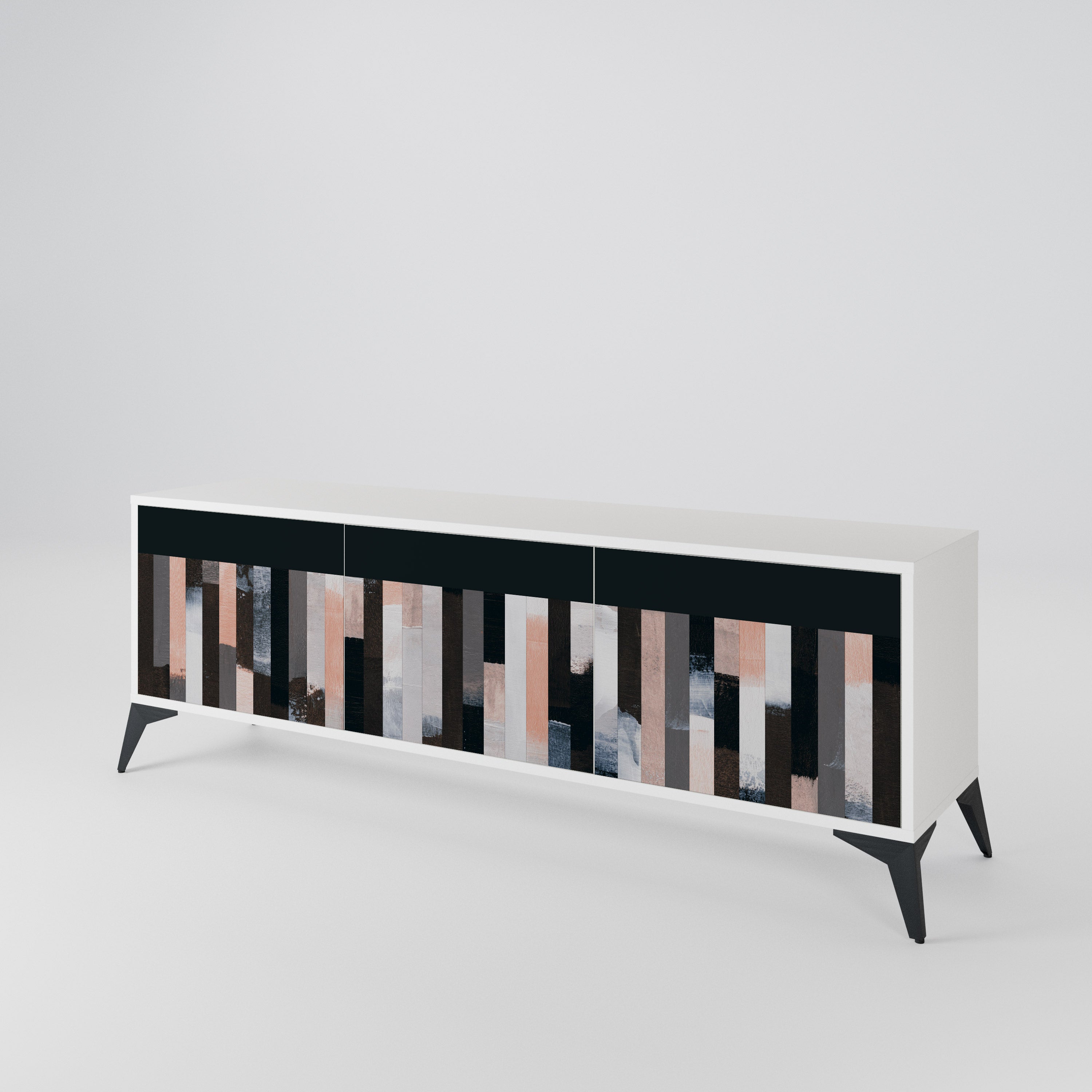 COLLAGE OF RECTANGLES 3-Door TV Cabinet
